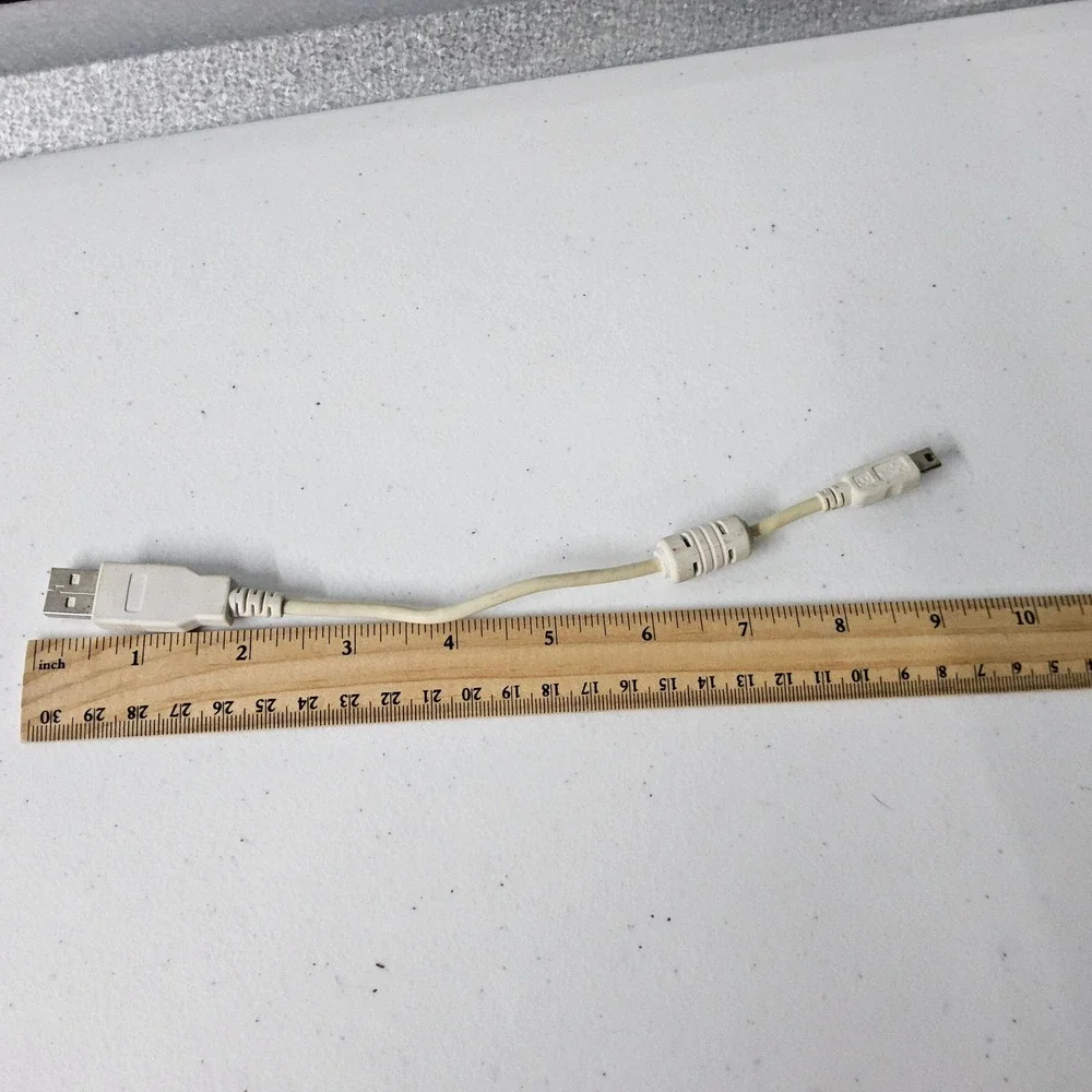 USB to Mini USB Cable Cord Data Transfer Charger White‎ 10 inch